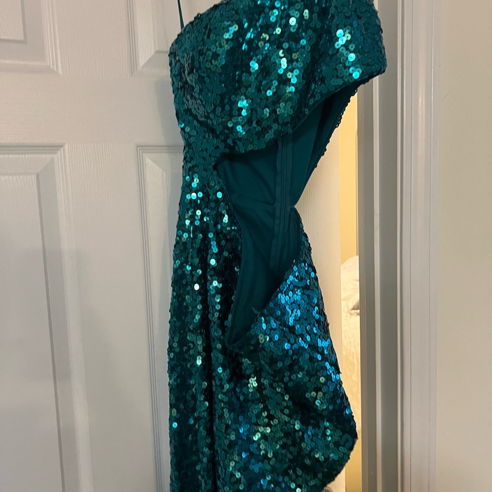 Floor length dress. Good for prom or ball